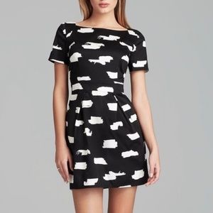 French Connection Graphic Black & White Dress